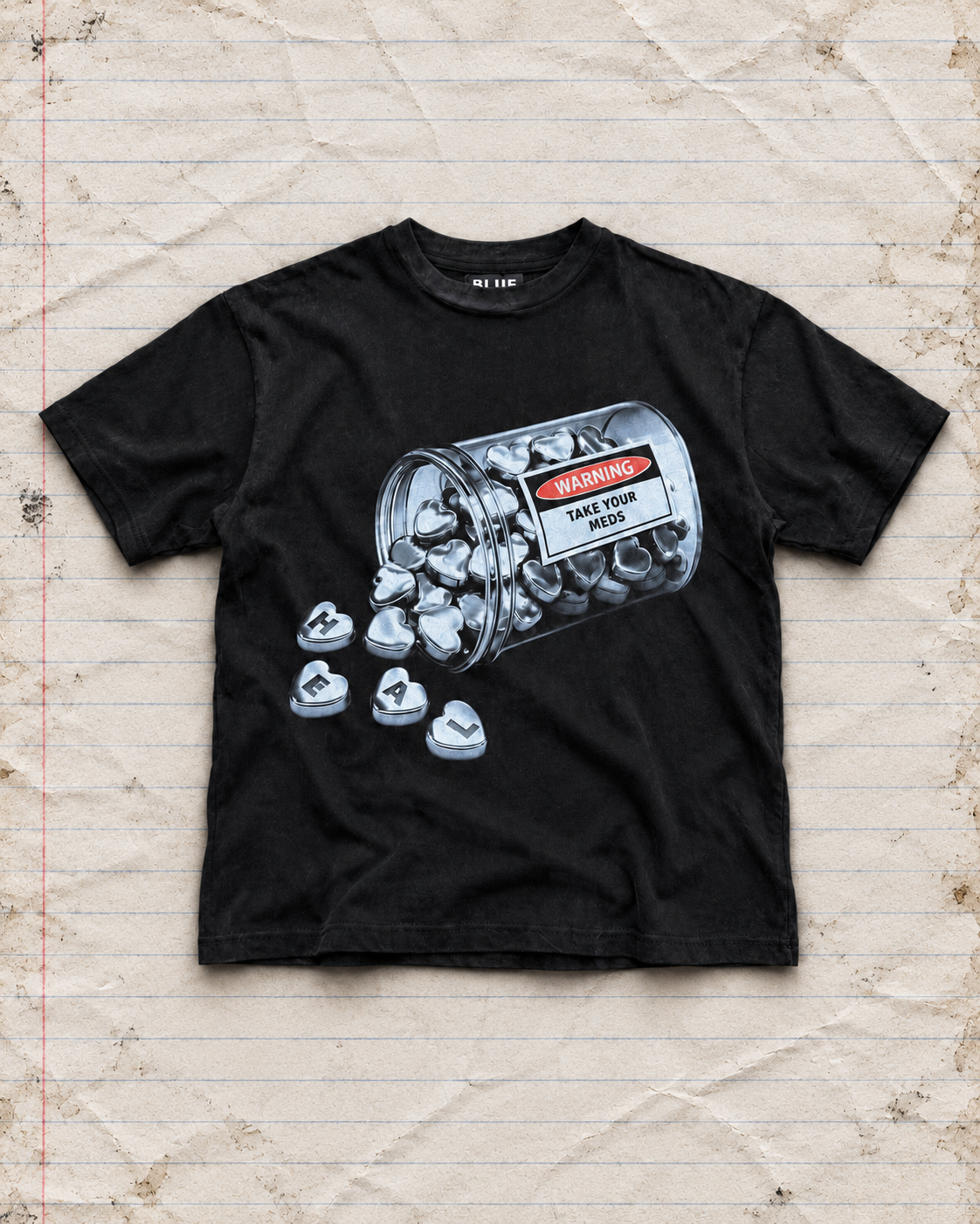 Take Your Meds Tee (Vintage Washed Black) — After Dark Collection