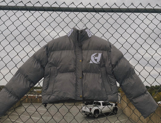Cropped Women’s Puffer - Grey