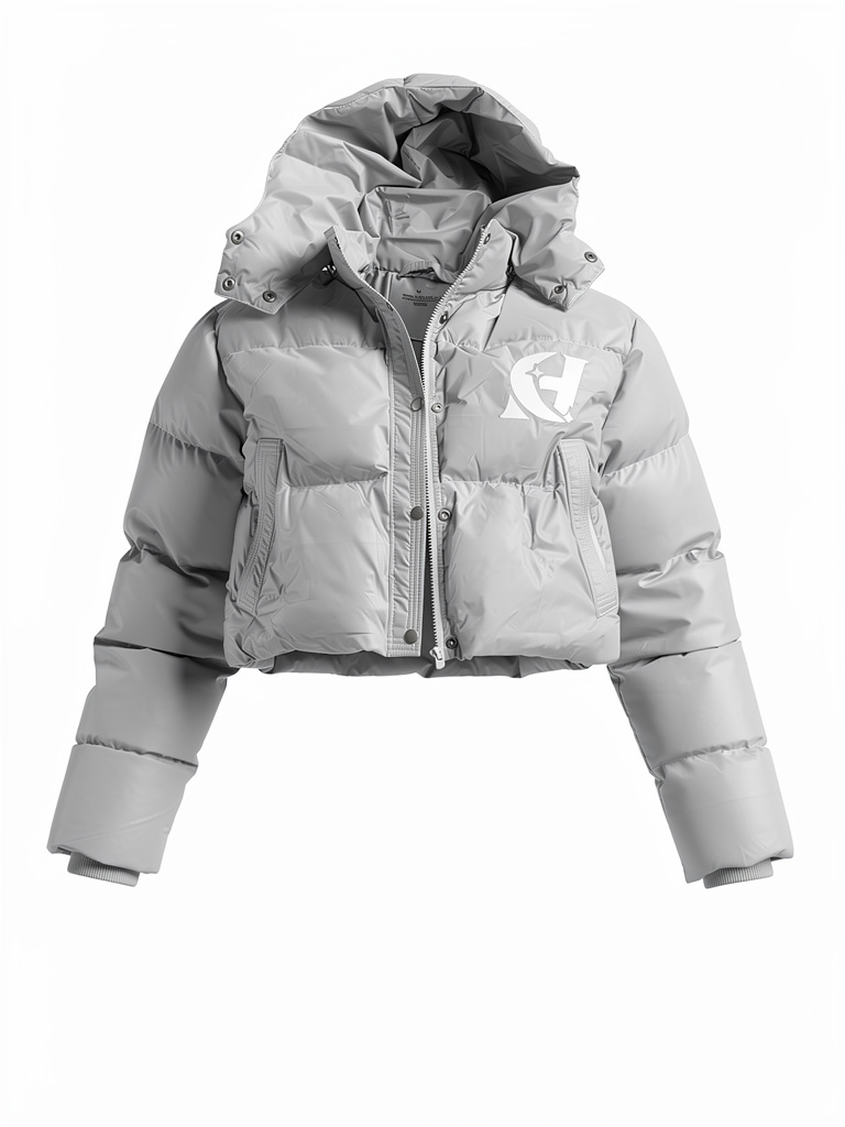 Cropped Women’s Puffer - Grey
