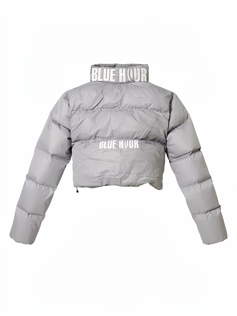 Cropped Women’s Puffer - Grey