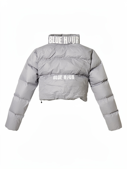 Cropped Women’s Puffer - Grey