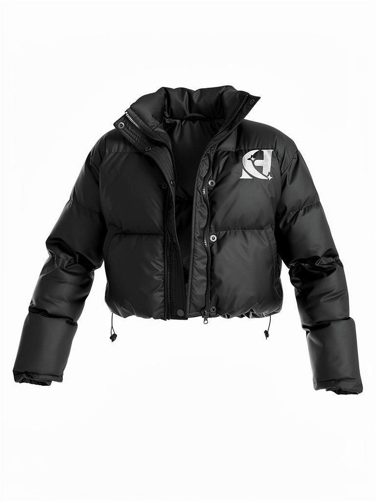 Women’s Cropped Puffer - Black